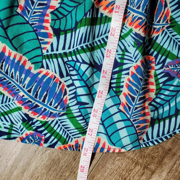 Liz Claiborne NWOT Sleeveless Peplum Palm Print Colorful Blouse Size Large - Picture 13 of 14